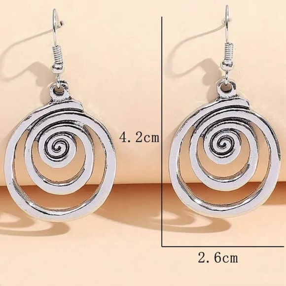 Silver Swirl Earrings - Picture 9 of 9